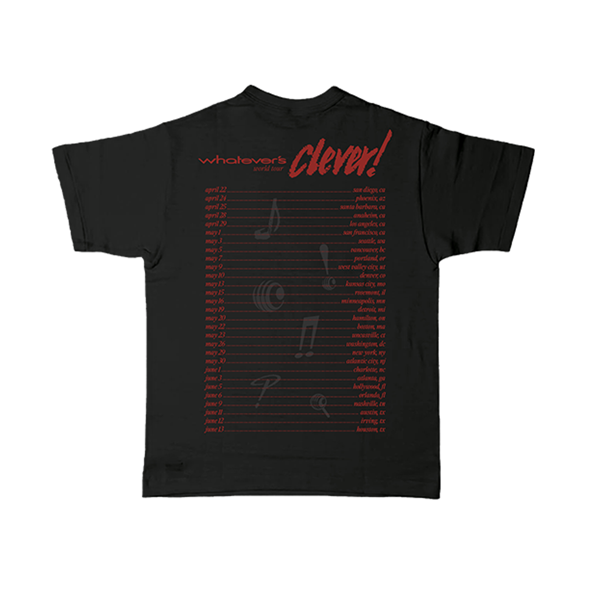 Whatever's Clever! 2026 Black Tour Tee